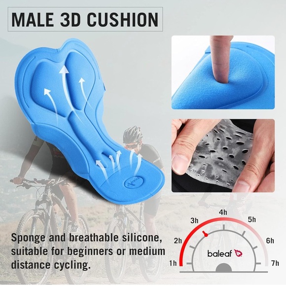 baleaf Men's Padded Bike Shorts - Picture 4 of 6